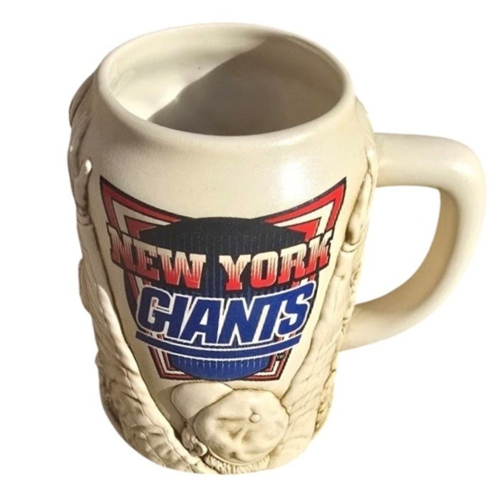 Vintage 1980's New York Giants NFL Ceramic Beer Stein Mug 3D Football